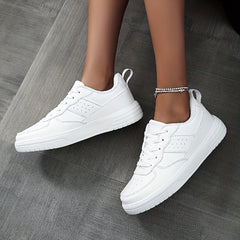 Women's Breathable Solid Sneakers Lace Up Low Minimalist Shoes