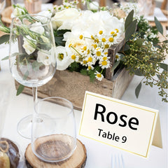 30pcs Small Place Cards with Golden Foil Border for Table Arrangement