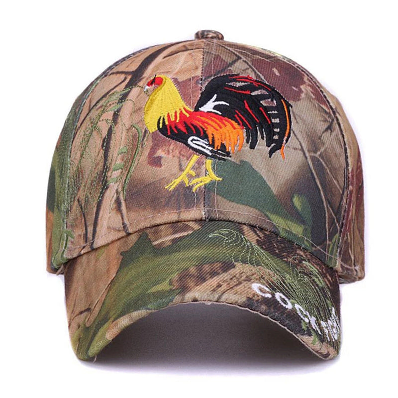 Men's Camouflage Baseball Cap with Rooster Embroidery