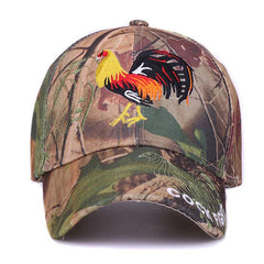 Men's Camouflage Baseball Cap with Rooster Embroidery