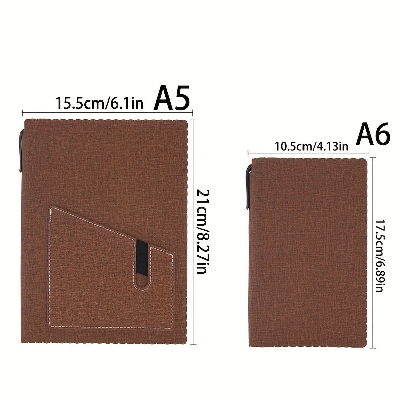 A5 Pocket Faux Leather PU Notepad for Students