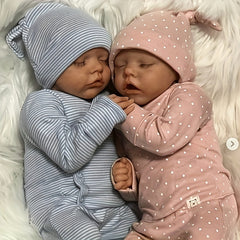 16.5" Cloth Body Reborn Doll Twins Sleeping Veins Halloween Gift