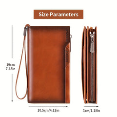 Gender Neutral Leather Travel Wallet Clutch Bag