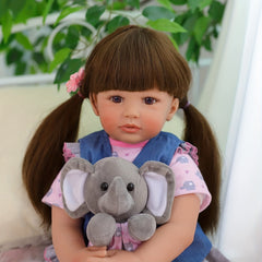 22 Inch Reborn Silicone Real Baby Toddler Doll Soft Reborn Girl Doll