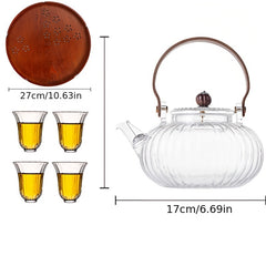 Glass Teapot Heat Resistant Glass Teapot With Tea Filter Thickened Glass Tea Pot