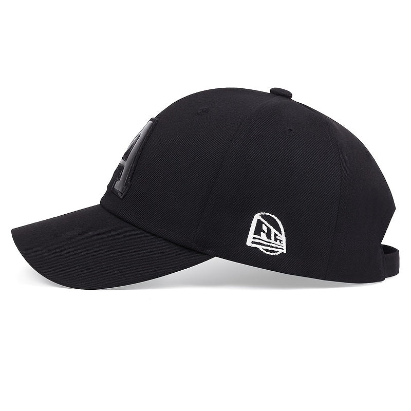 PU Leather A Patch Baseball Cap Unisex Hip Hop Solid Dad Hat