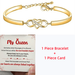 Queen Heart Infinity Bangle Bracelet Gift Card Birthday Christmas Anniversary