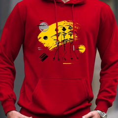 Doodle Print Hoodie for Men - Men's Casual Graphic Pullover Hooded Sweatshirt