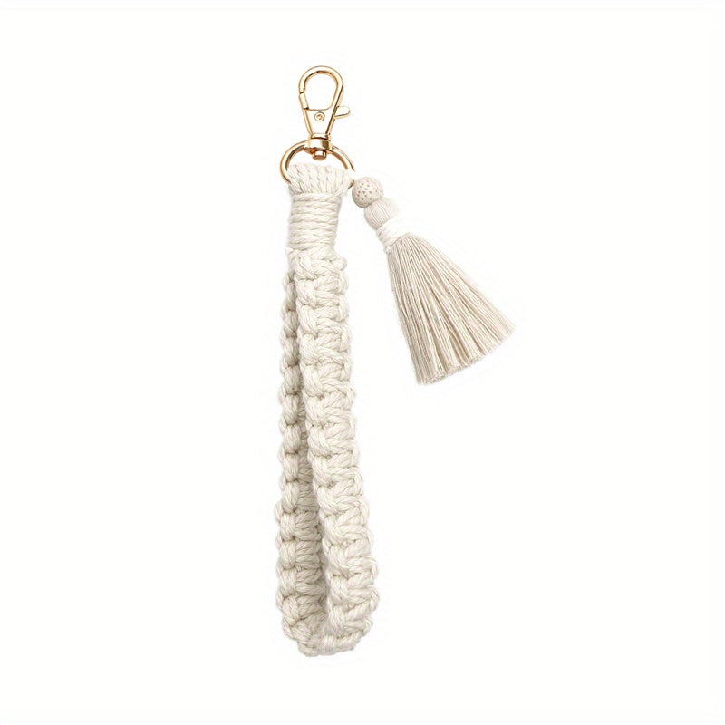 Bohemian Tassel Wrist Strap Keychain, Pastoral Style Key Accessories