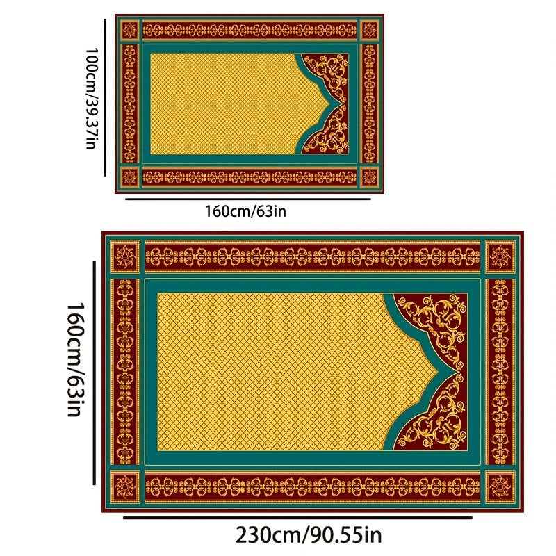 Large Prayer Rug Non-slip Floral Outdoor Indoor Mat
