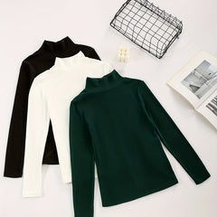 Women's Long Sleeve Solid Base Layer Top for Fall & Winter