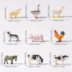 12pcs Mini Farm Animal Plastic Toys, Lifelike Farm Animal Figurines for Garden