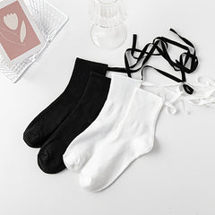 2 Pairs Comfy Solid All Match Women's Socks