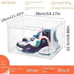 Transparent Shoe Box Plastic Magnetic Door Acrylic Dustproof Shoes Storage