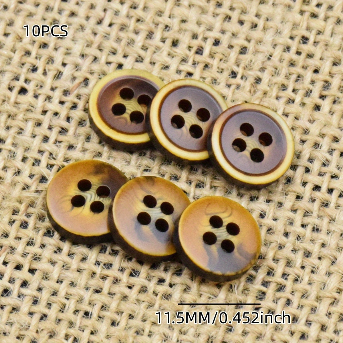 10PCS Resin Fancy Shirt Small Buttons Matte Stick Flower Washed Pattern 336