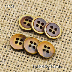 10PCS Resin Fancy Shirt Small Buttons Matte Stick Flower Washed Pattern 336