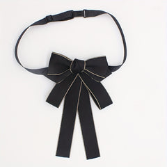 Solid Classic Bow Tie Layer Bowknot Adjustable Necktie For Women