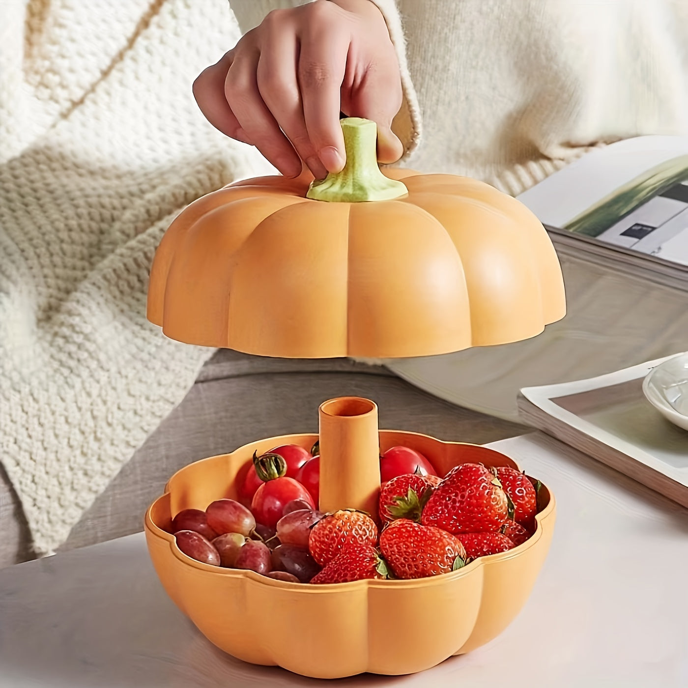 Pumpkin Candy Box Dried Fruit Plate With Lid