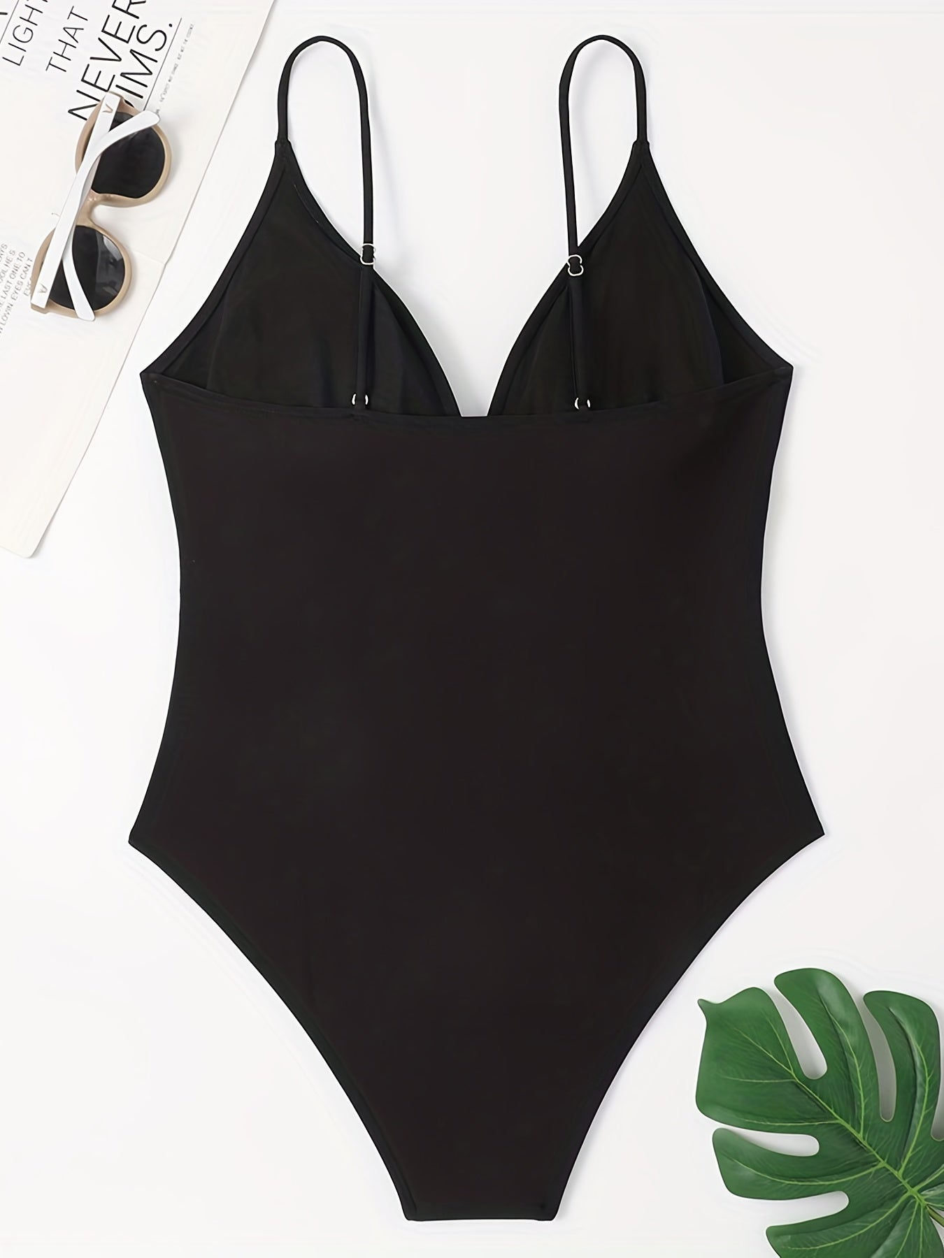 Casual Swimsuit Women's Solid Ruched Cami One Piece
