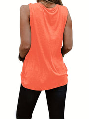 Anchor & Letter Print Tank Top Crew Neck Summer Tank Top