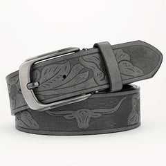 Alloy Pin Buckle PU Striped Belt Accessory For Men