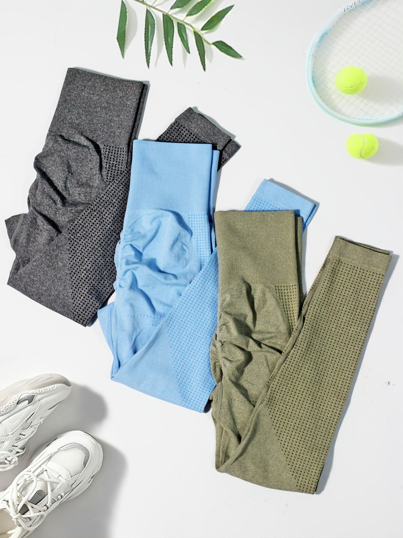 Stretchy Solid Yoga Leggings with Wide Waistbelt