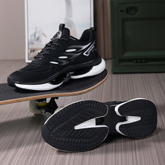 Men's Knit Running Shoes Lace Up Soft Sole Sneakers