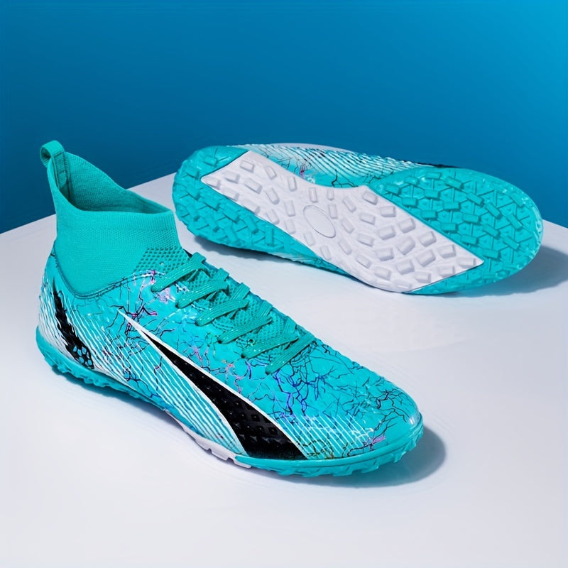 Boy's High Top Turf Football Boots - Professional Outdoor TF Soccer Cleats