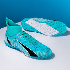 Boy's High Top Turf Football Boots - Professional Outdoor TF Soccer Cleats