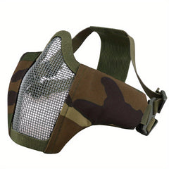Tactical Outdoor Mask Half Wire Face Mask Steel Mesh Comfortable Adjustable