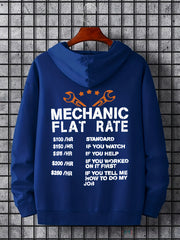 Mechanic Flat Rate Men's Graphic Hoodie Autumn Winter