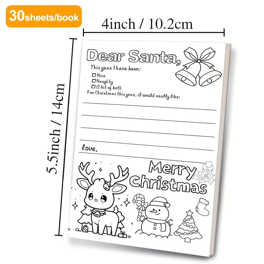 Christmas Coloring Book - Letter to Santa - Wish List - 30 Pages