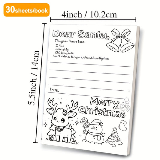 Christmas Coloring Book - Letter to Santa - Wish List - 30 Pages