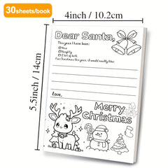 Christmas Coloring Book - Letter to Santa - Wish List - 30 Pages