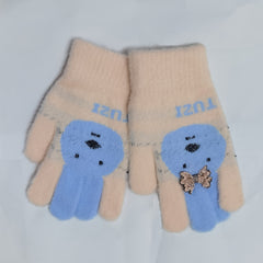 Kids Winter Gloves Cute Rabbit Design Warm Gloves for 3-6 Years