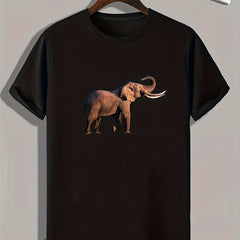 Elephant Print Men's Graphic T shirt Casual Comfy Tees For Summer