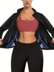 Women's Sauna Sweat Suit Waist Trainer Slimming Body Shaper Long Sleeve