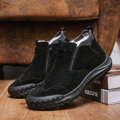 Men's Casual Ankle Boots Lightweight Slip On Walking Shoes with Zippers