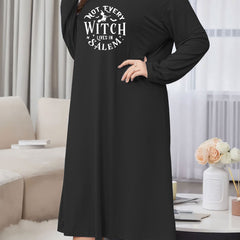 Women's Plus Size Halloween Graphic Print Sleep Dress