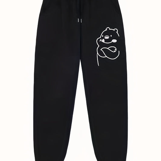 Cartoon Animal Pattern Joggers Men's Casual Loose Fit Pants