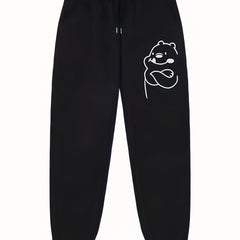 Cartoon Animal Pattern Joggers Men's Casual Loose Fit Pants