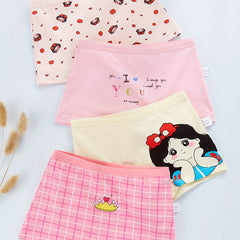 4pcs Girls Teen Cartoon Graphic Print Boxer Briefs Underwear