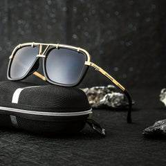 Men's Square Frame Steampunk Sunglasses UV Protection