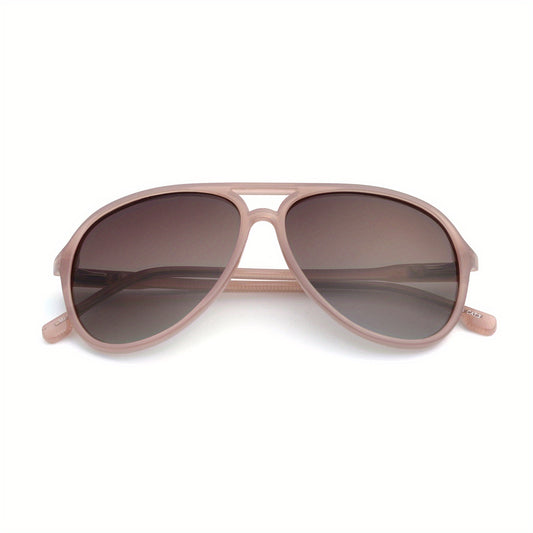 VIVIENFANG Polarized Aviator Sunglasses for Women Retro Milky Pink