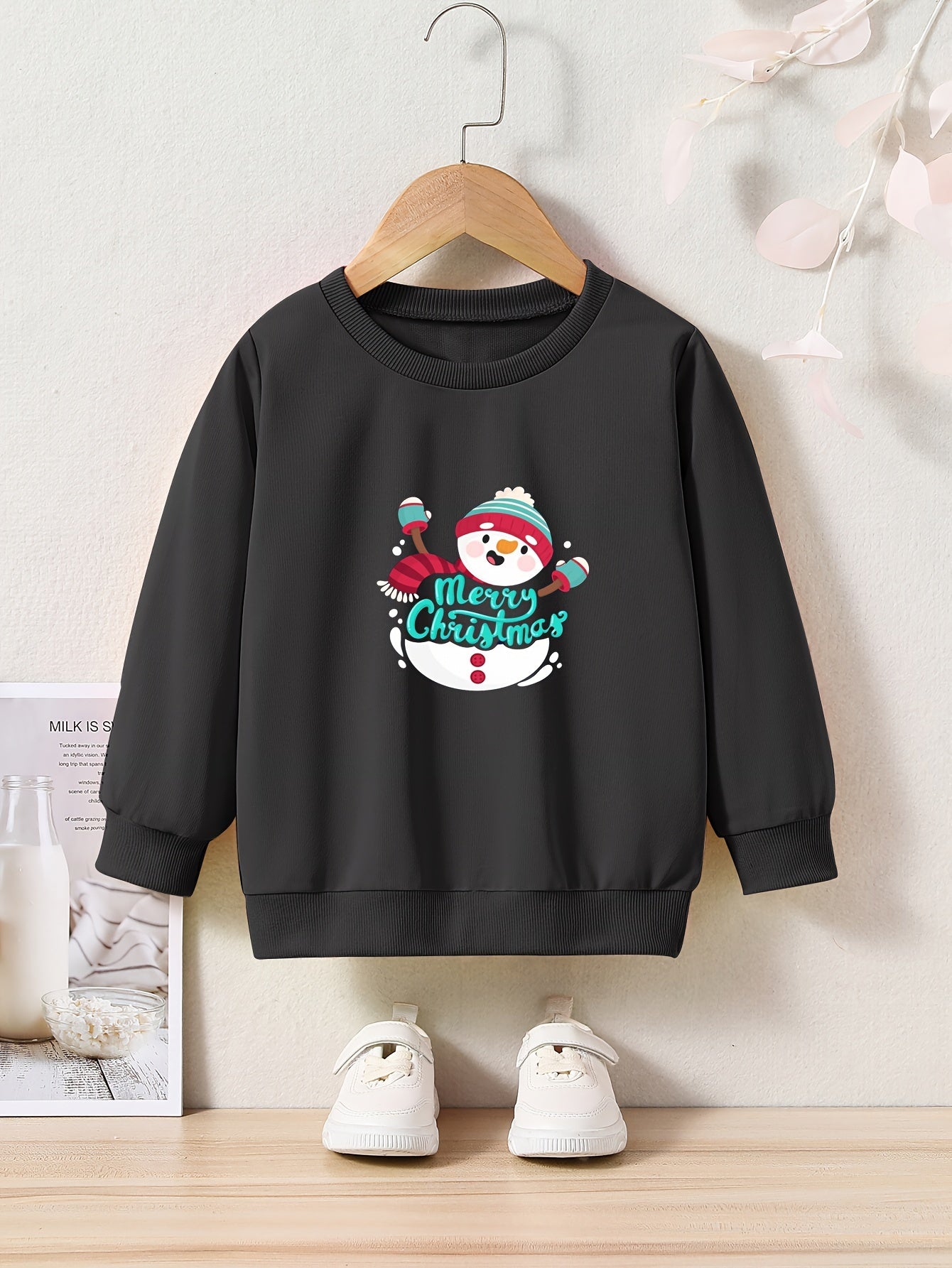 Christmas Snowman Graphic Crew Neck Sweatshirt