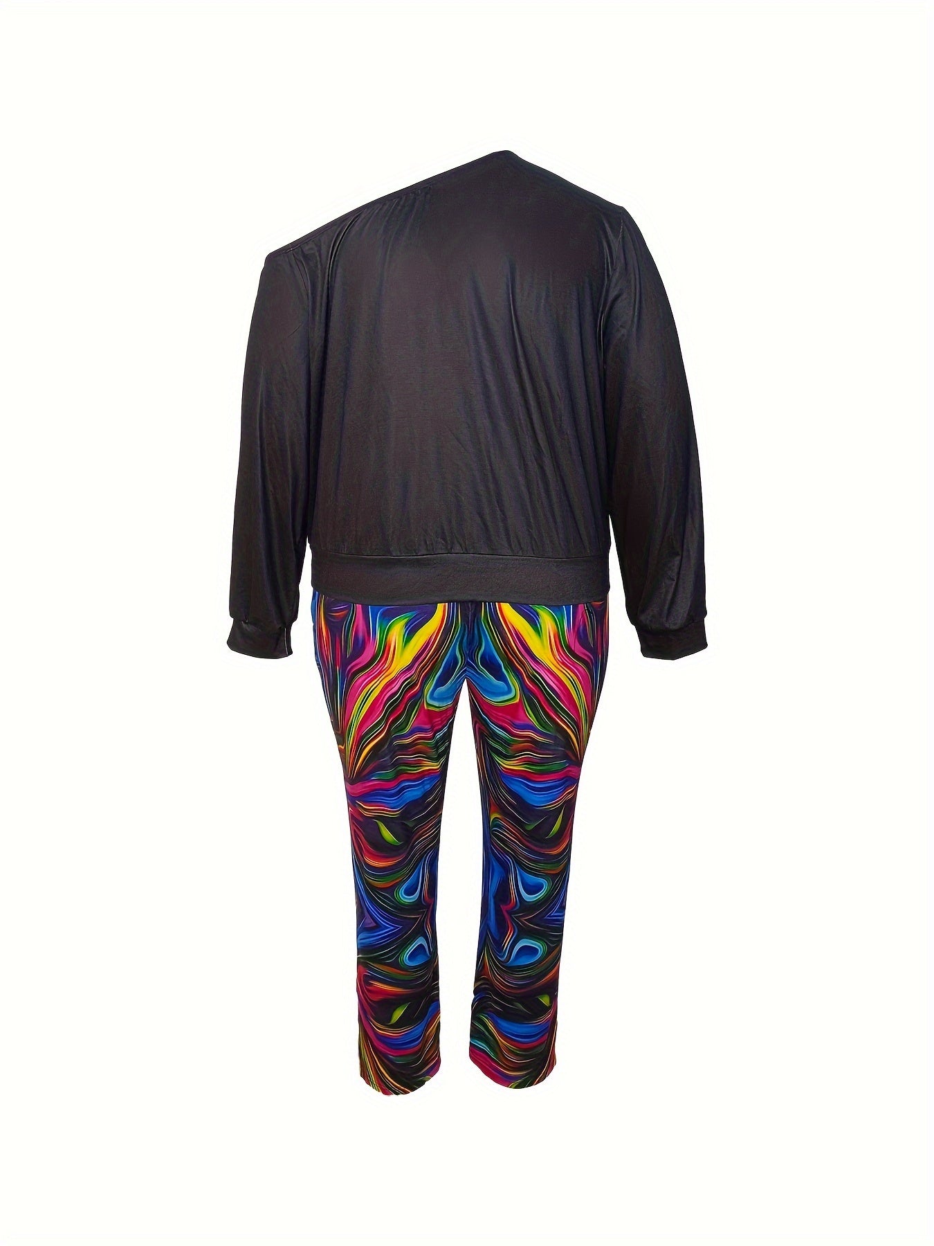 Women's Plus Abstract Print Top & Pants Set