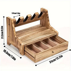 Solid Wood Rack with Drawer for Accessories Storage