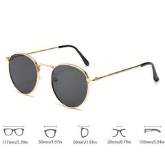 Retro Round Sunglasses UV400 Sun Shades Metal Glasses