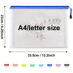 Set of 56 Mesh Zipper Bags for Organizing Puzzles & Office Supplies