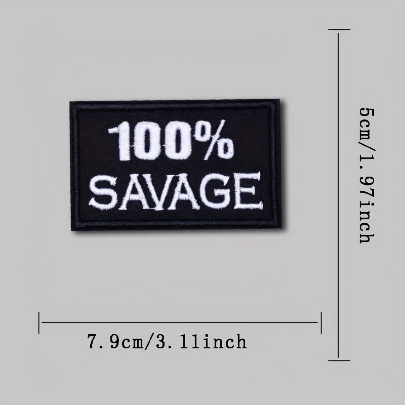 100 Savage Embroidered Morale Patches with Hook and Loop